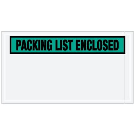 Bsc Preferred 5-1/2 x 10'' Green ''Packing List Enclosed'' Envelopes, 1000PK PL432